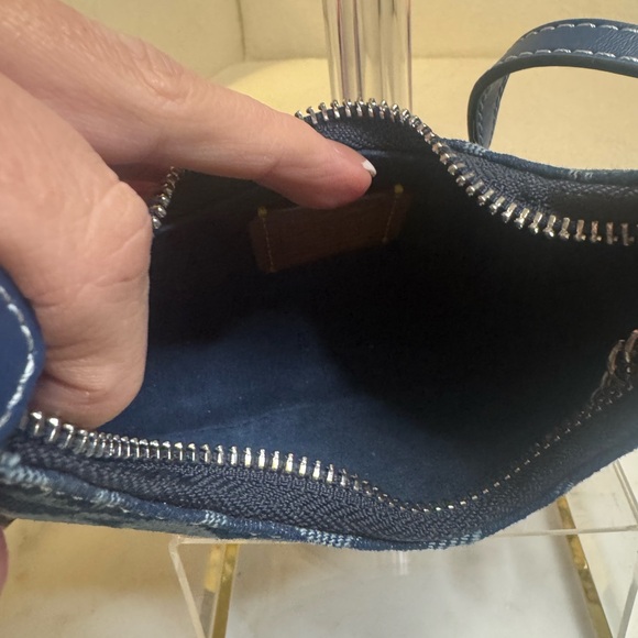 Coach Denim Mini Bag with Signature Pattern, Crossbody Strap, Dusty EUC - Picture 3 of 3